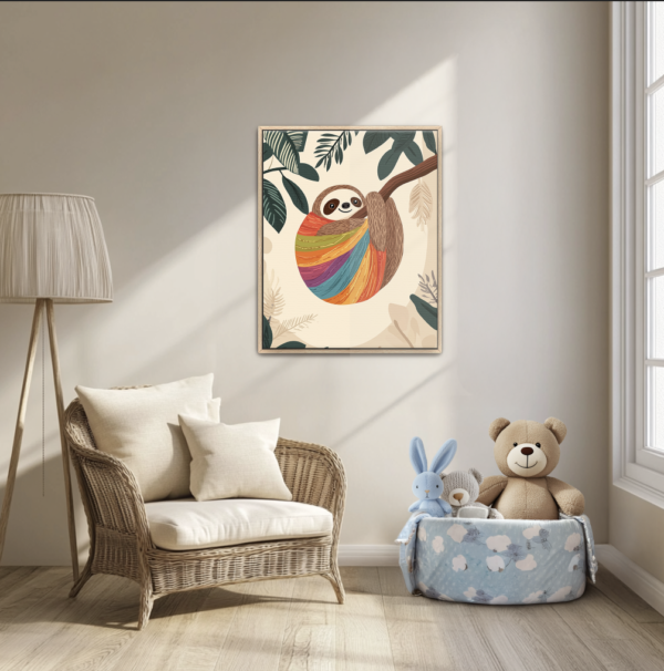 sloth animal Art Print forNursery, children's room, Kids room, Gift for new Mom, Baby shower gift