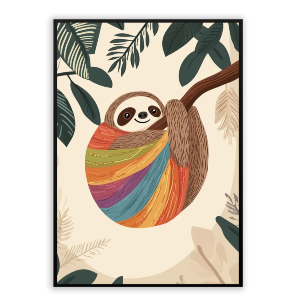 Sloth Nursery Wall Art Jungle Animal Print for Kids Room