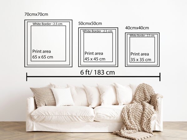 size guide for square wall are framed square art prints