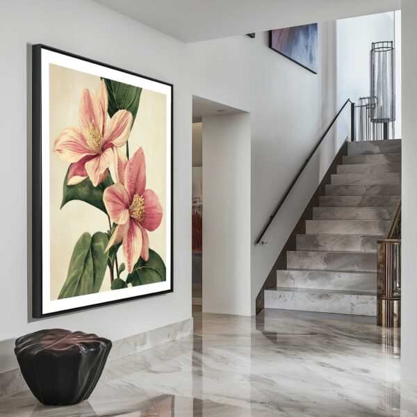 Lilies Vintage Flower Art Print Square Wall Art